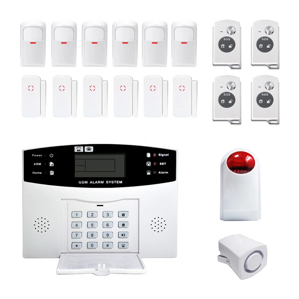 Wireless LCD GSM Home Security Burglar House Fire Alarm System Auto