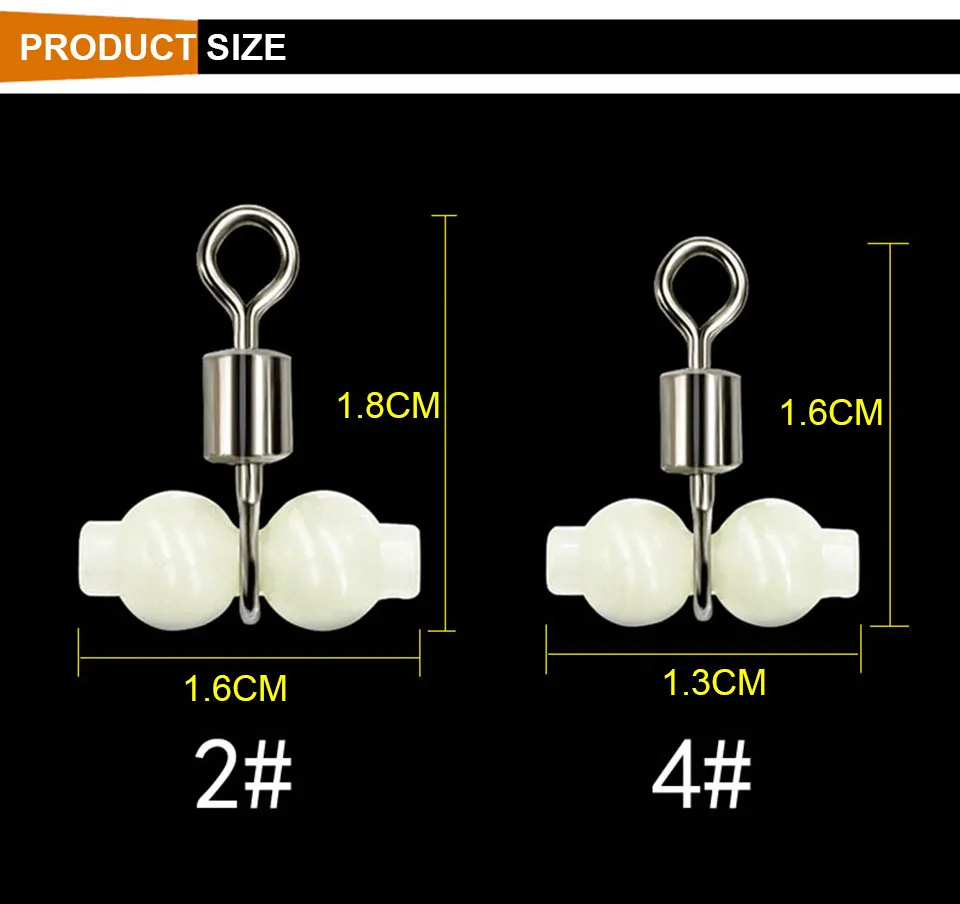 Ходить рыбы 30 шт./лот световой Рыболовный Вертлюг рыболовный крючок коннектор 3-х полосная прокатный поворотные рыболовные принадлежности