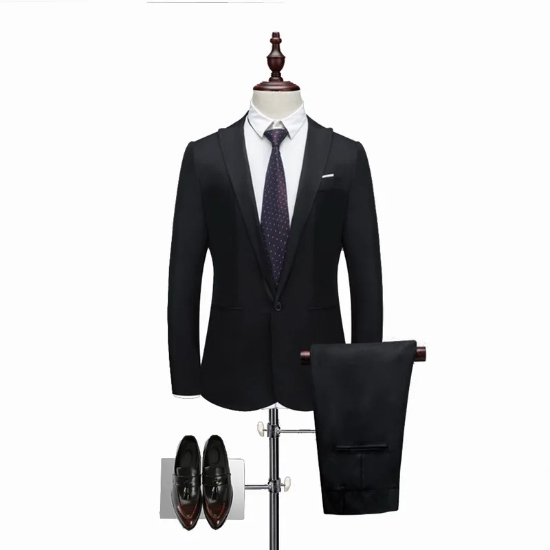 Oeak/классический комплект из 2 предметов: Блейзер и брюки, мужской официальный деловой костюм, повседневный приталенный костюм, большие размеры 3XL, комплекты свадебных костюмов