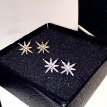 Charmwin S925 иглы звезда серьги гвоздики модный бренд украшения, серьги со стразами для женщин PE1218