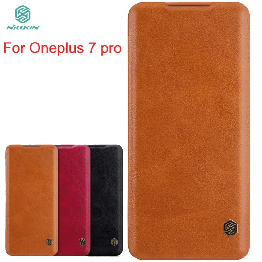 

For Oneplus 7 pro Case Cover NILLKIN PU Leather Flip Case For Oneplus 7 pro Cover High Quality Flip Phone Case For Oneplus 7 pro