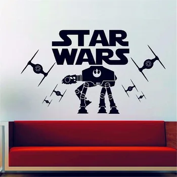 

Star Wars Tie Fighter Imperial AT-AT Wall Sticker Poster Boys Bedroom Wall Art Decor Star Wars Fans Home Decoration