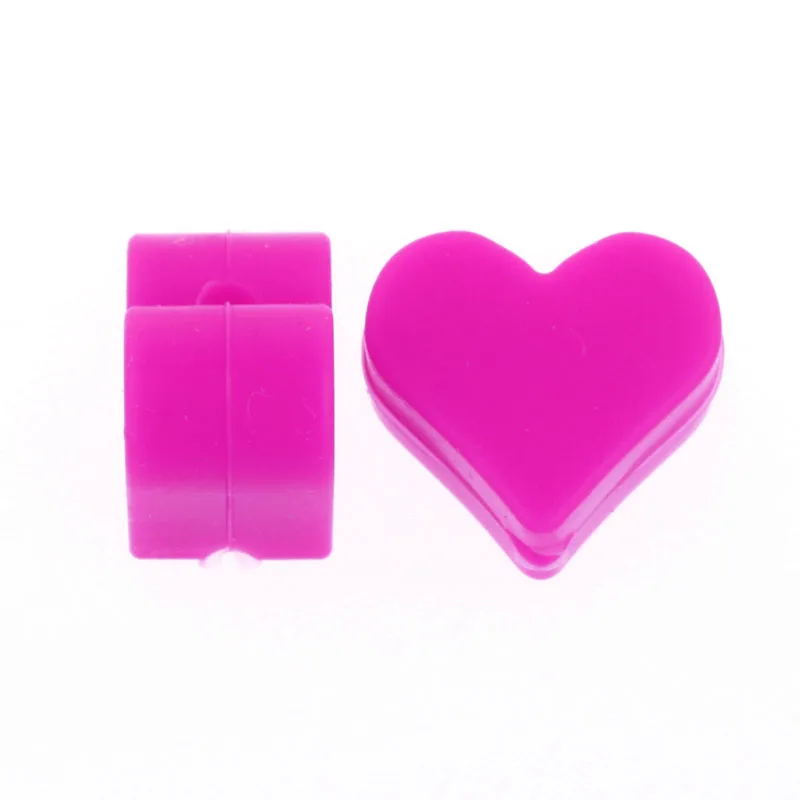 50PCS 하트 실리콘 Teething 비즈 Bpa Free15MM 치아 비즈  씹는 Teething 펜던트 Diy Pacifier 체인 베이비 케어