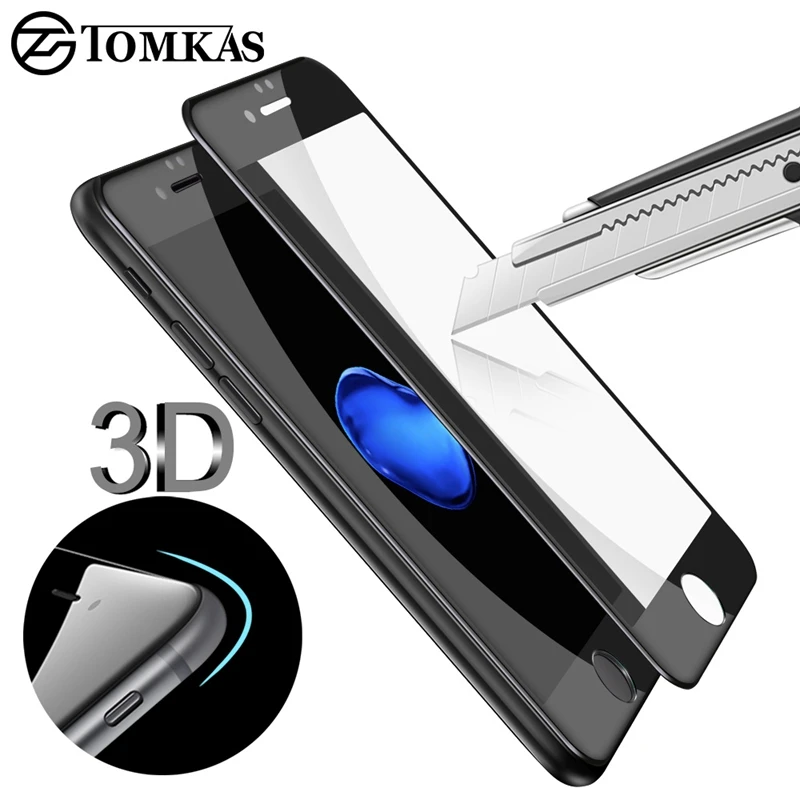 TOMKAS 3D закаленное стекло для iPhone 7 Plus защита экрана ультра тонкая 0 2 мм устойчивая к