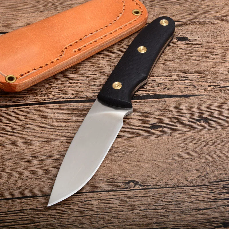 Нож с фиксированным лезвием AUS-10 лезвие G10 ручка тактический охотничий нож Открытый Отдых выживания Ножи ручные инструменты и кожаная оболочка