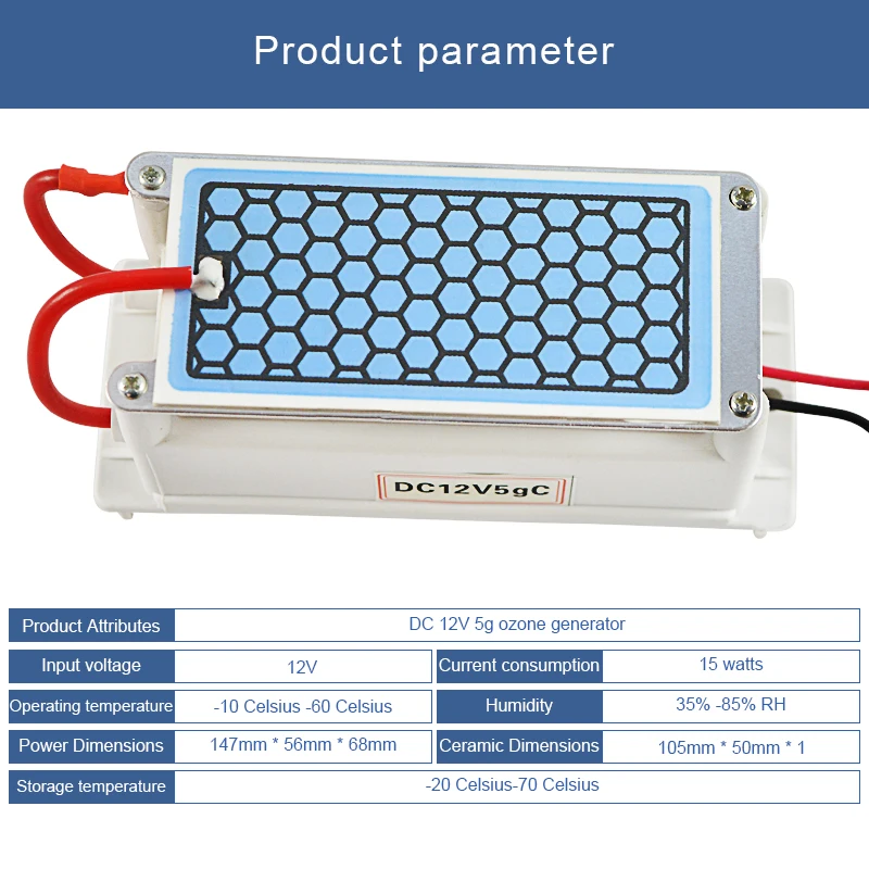 Atwfs высокое качество 5 г генератора озона DC12V автомобиля Воздухоочистители стерилизатор озона Керамика плиты стерилизатор Озон Фильтр долгий срок службы