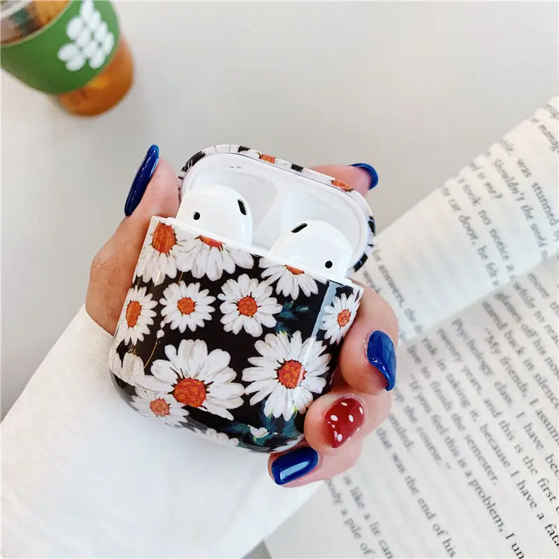 

Daisy Pattern Lnk Painting For Airpods Earphone Case For Airpod Accessories Bluetooth Earphone Cases Capa Fundas