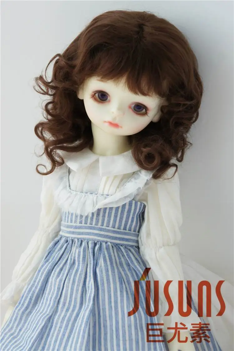 D20313 1/3 SD BJD мохеровые кукольные парики принцесса длинный курчавый BJD парик Размер 8-9 дюймов 9-10 дюймов аксессуары для кукол - Цвет: 8-9inch Light brown