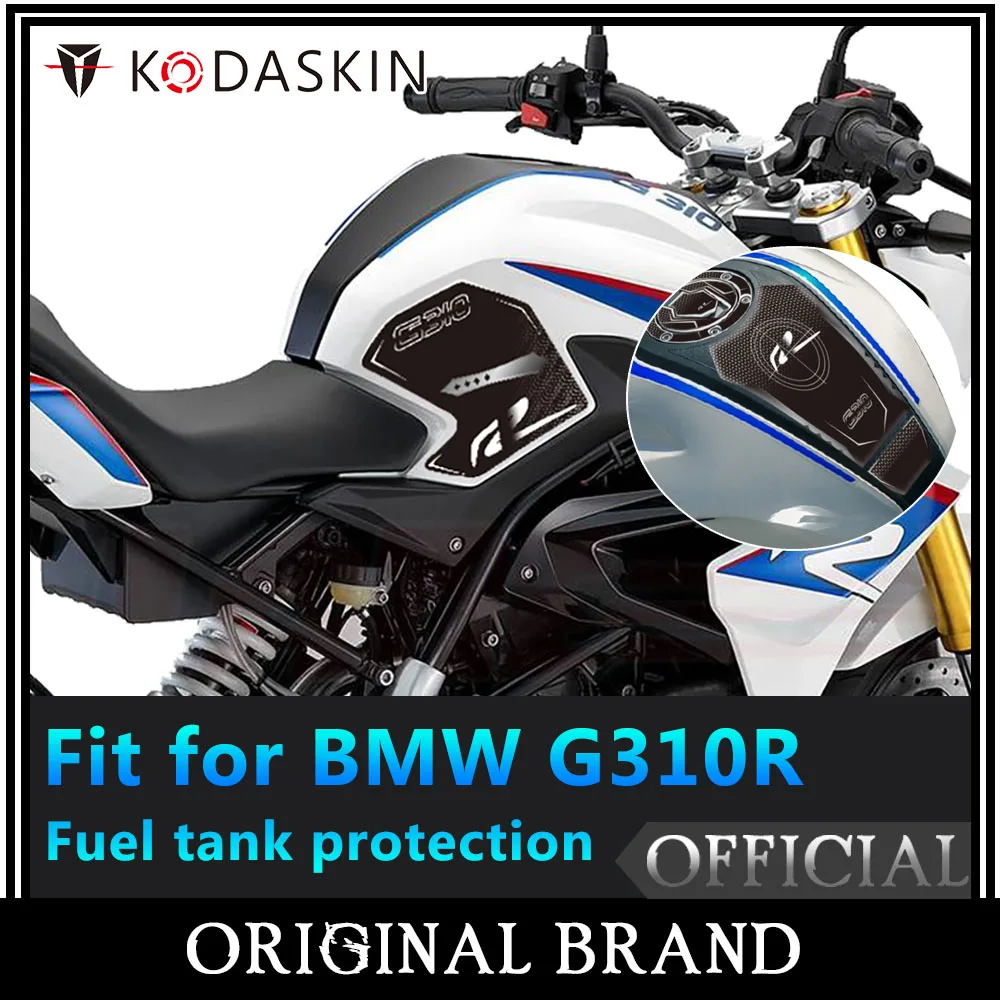 

KODASKIN 3D Printing G310R Gas Traction Tank Pad Protectiion Sticker Decal Black Fit for BMW