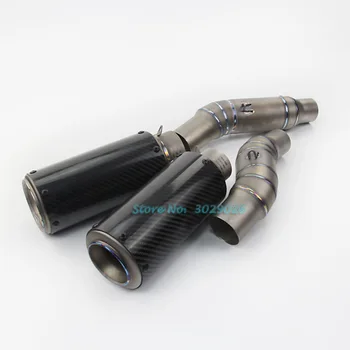 

Titanium Carbon Slip On For Kawasaki Z1000 2010 - 2017 Motorcycle Modified Exhaust Muffler Set Escape & Middle Link Pipe Sticker