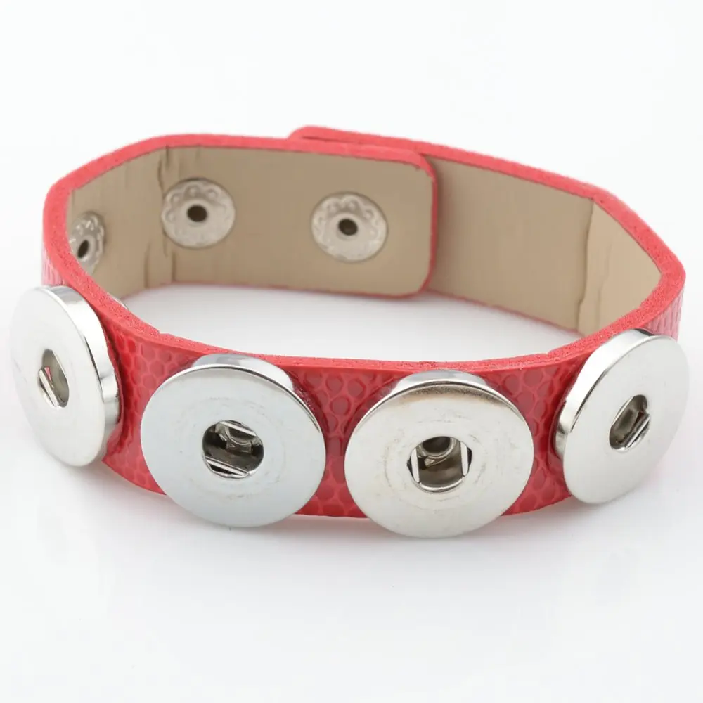 New arrive Interchangeable snap bracelet four Snaps PU leather snap