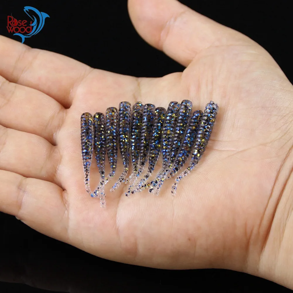 100pcs Pesca Artificial Soft Bait 4cm0.3g UL Fishing Worm Swimbaits Soft Lure Carp Fishing Bait Fishing Lure Mixed Colors  (16)