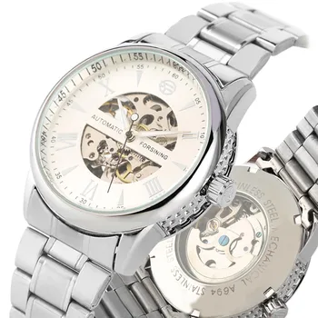 

Luxury Automatic Mechanical Watches Self Wind For Men Exquisite Steel Skeleton Fashion Hollow Out Dial Mechanical Wristwatches
