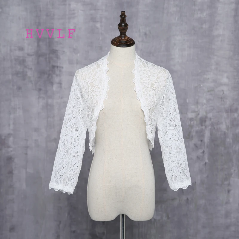 

Bridal Shawl Wrap Wedding Jacket Bolero Lace 2019 Elegant Sexy Long Sleeve