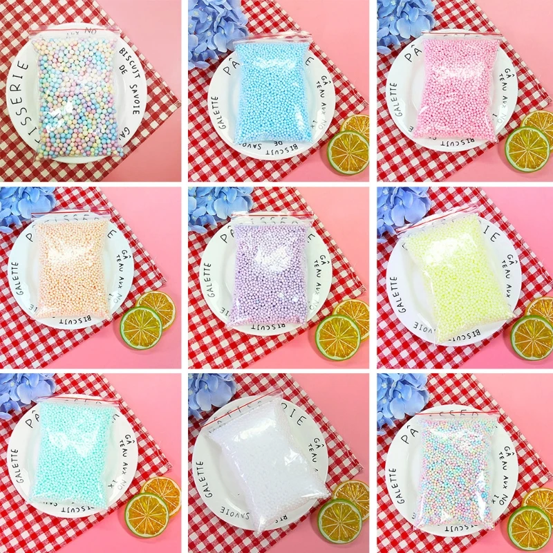 

Warm Color DIY Snow Mud Particles Accessories Slime Balls Small Tiny Foam Beads For Floam Filler Christmas Gifts