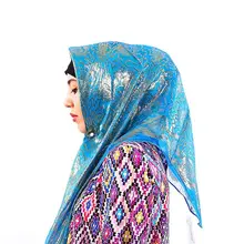 Promotion Sale! Silk Jacquard Scarf Muslim Square Hijabs Shawl Ethnic Ultralight Foulard Hijab Islamic Women's Accessories