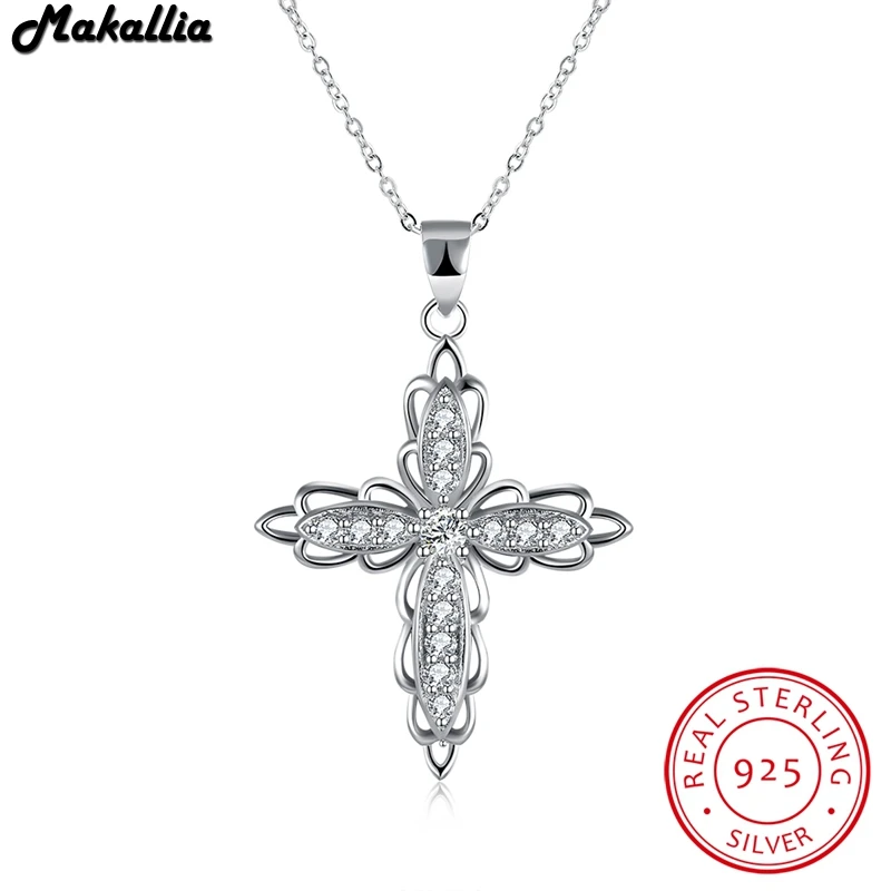 2018 New Arrival Luxury 925 Sterling Silver Double flower cross Pendant