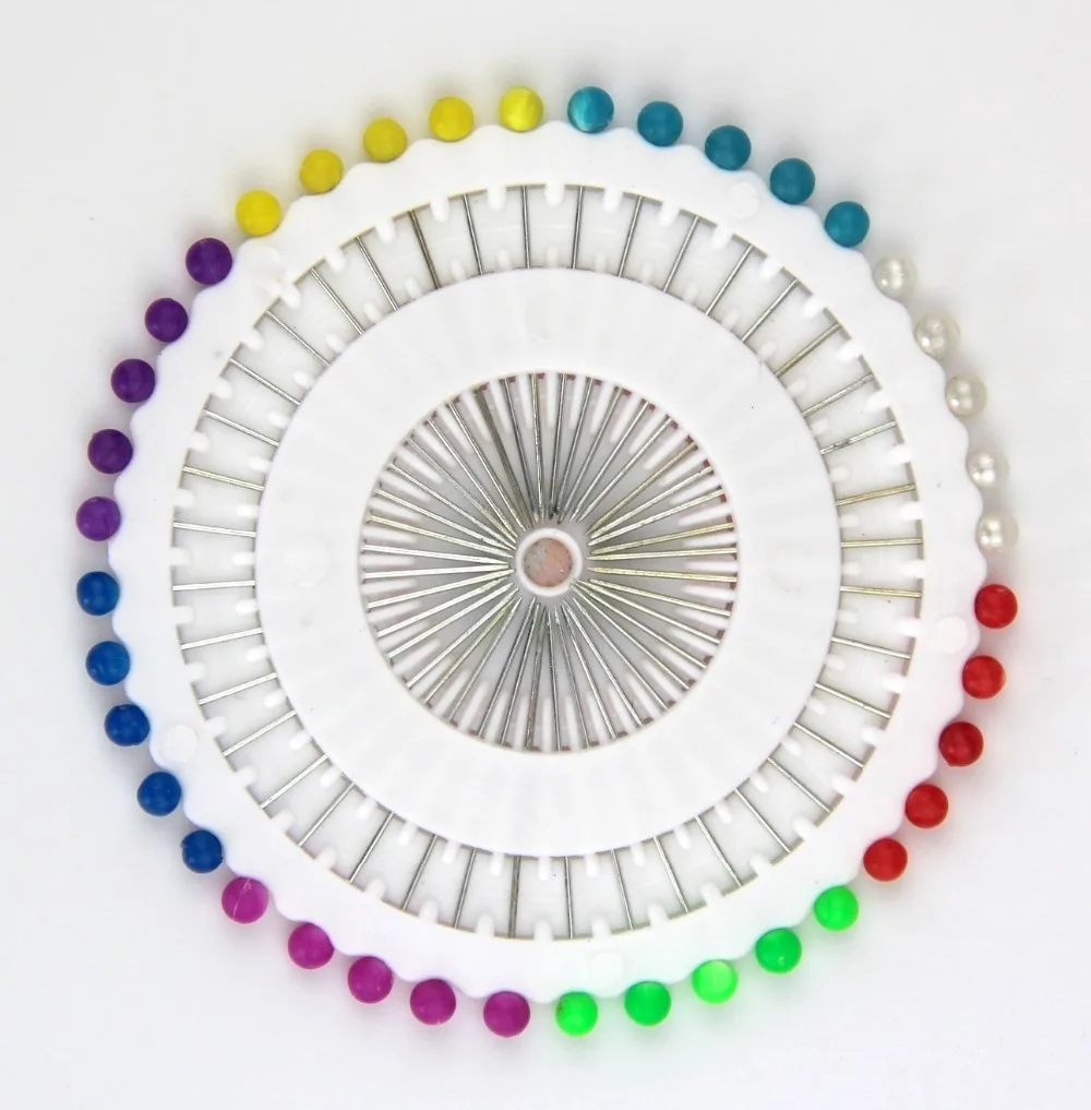Craft Pin Wheel 40 Pins Ball Shaped Pin Heads Sewing Needles / Quilting