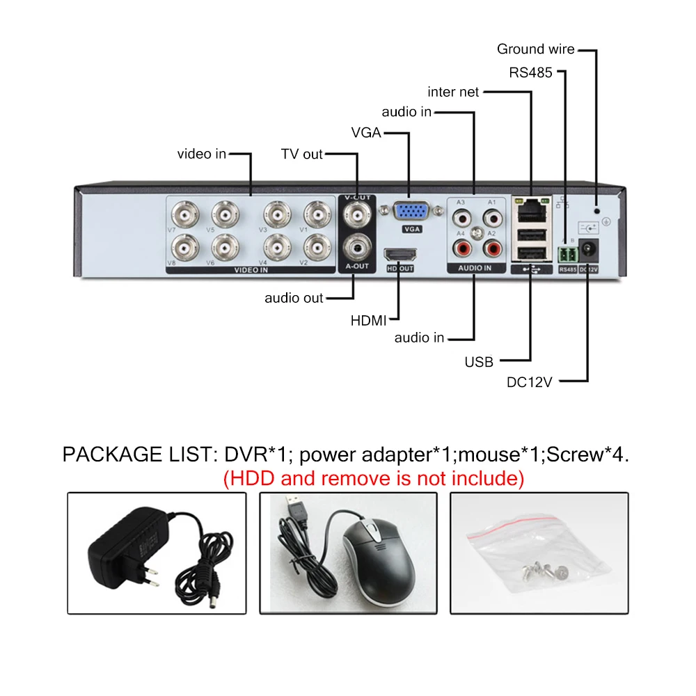 YiiSPO 2.0MP 1080N 4ch/8ch CCTV 5в1 AHD/CVI/TVI аналоговый DVR H.264 VGA/HDMI выход 1080P 16ch NVR onvif P2P Xmeye приложение cctv система