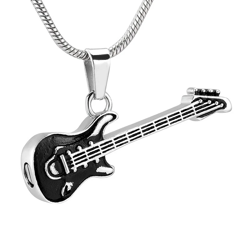 

Music Guitar Cremation Memorial Ashes Urn Stainless Steel Keepsake Jewelry for Loved One Pendant Necklace