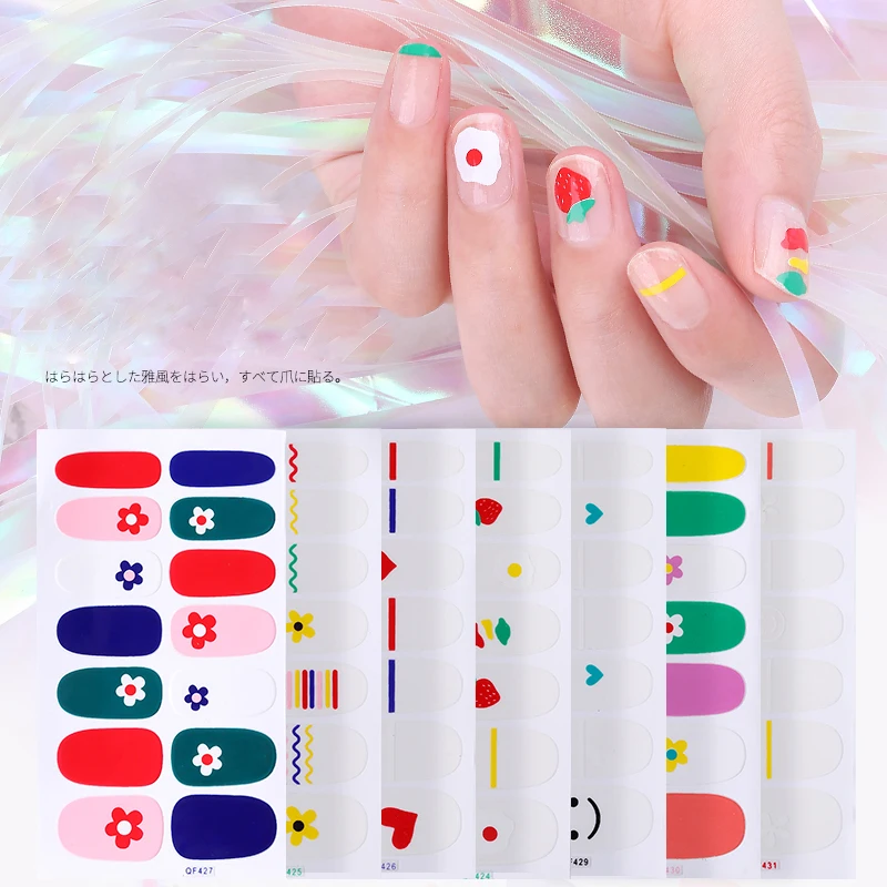 

7Colors Flower Series Nail Art Stickers Water Transfer Stickers Full Wraps Nail Tips DIY Summer Style Nail Art Decoration Tools