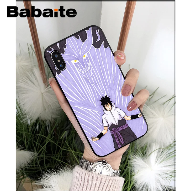 Мягкий чехол для телефона из ТПУ Babaite с аниме Наруто Учиха Саске iPhone 7 6 6S 8 Plus 5 5S SE XR