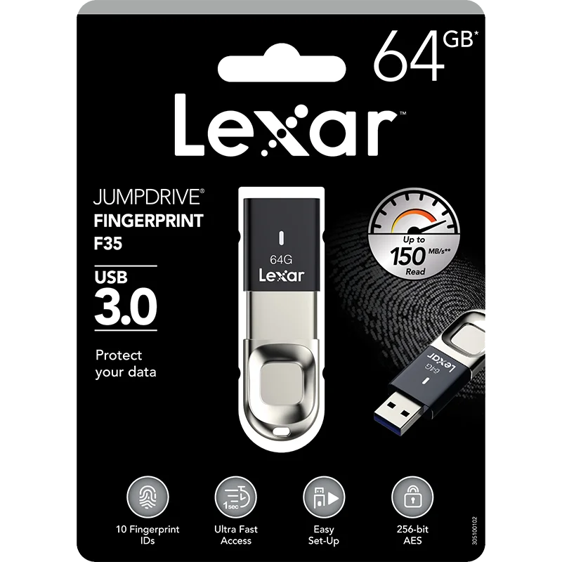 Lexar USB3.0 Распознавание отпечатков пальцев 128 ГБ USB флеш-накопитель 32 ГБ 64 ГБ флеш-накопитель зашифрованная карта памяти