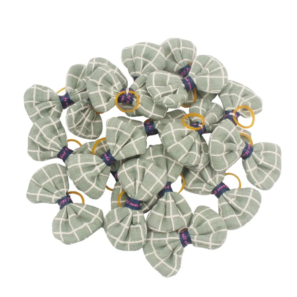 50 шт./лот собака бантики, аксессуары для волос, розовый, ярко-розовый, зеленый, голубой, желтый серый тканевые банты пучки фатиновой юбкой и бантом для собак