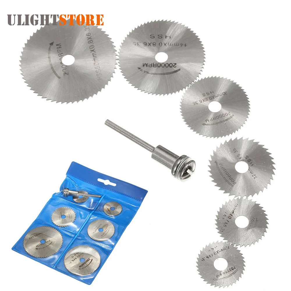 6pcs! HSS Circular Saw Blade Set High Speed Steel Cutting Disc Wheel
