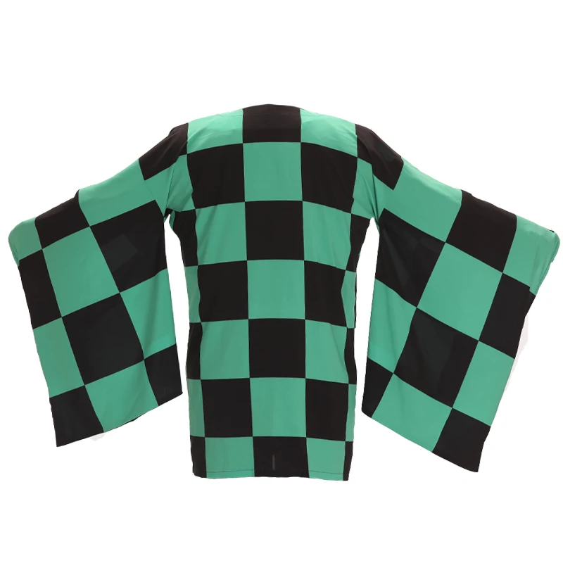 Demon Slayer Kimetsu No Yaiba Cosplay Costumes Uniform Yukata Outerwear Haori Kamado Tanjirou Full Set S-2XL for Anime image 2