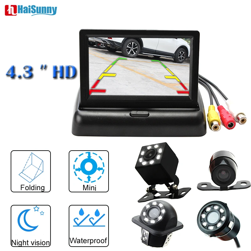 Night Vision Waterproof Rear View Backup Car Camera With Folding Car in