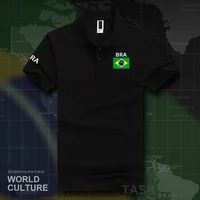 Brésil polos hommes à manches courtes marques blanches imprimées pour le pays 2017 coton nation équipe drapeau nouveau Brésil BRA gymnases brésiliennes 2