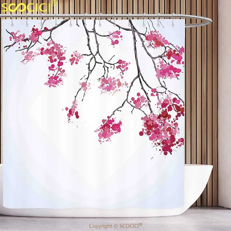 Decoratieve Douchegordijn Japanse Decor Kersenbloesem Sakura Boom
