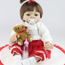 Реалистичная имитация reborn baby doll Мягкая силиконовая виниловая настоящая нежная прикасная человеческие волосы