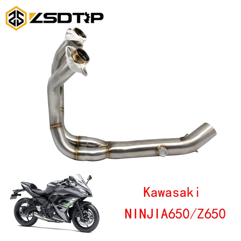 Выхлопная средняя труба мотоцикла ZSDTRP полная система для Kawasaki ninninia650 Z650 2018 с