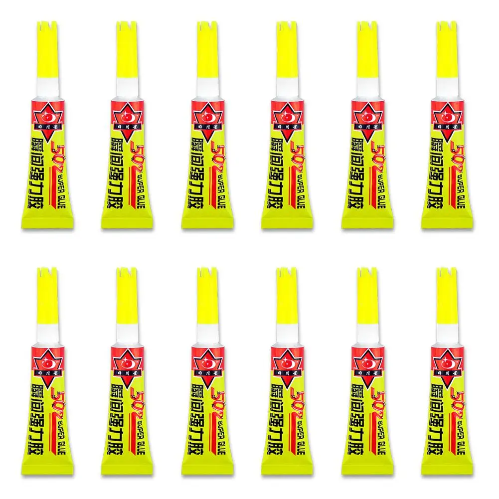 

12Pcs 3g 502 Super Glue Cyanoacrylate Adhesive Strong Bond Fast Repair Tool Instant Quick-drying Glue For sole Rubber Metal