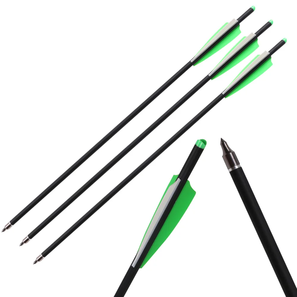 

12/24 pcs Mixed Carbon Crossbow Arrow 20 /22 Inch Diameter 8.8 mm with Changeable Arrowheads for Archery Hunting Shooting