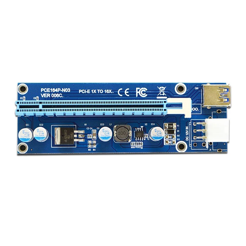PCI Express PCI-e 1X to 16X Mining Riser Card Cable USB 3.0 Bitcoin Miner Machine X16 to PCI e Adapter Power Supply by 4pin 6pin