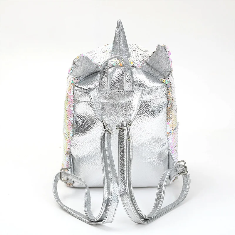 Kids Small Unicorn Sequins Backpack Children Kawaii Majic Glitter Backpacks New Gold Silver Travel School Bag