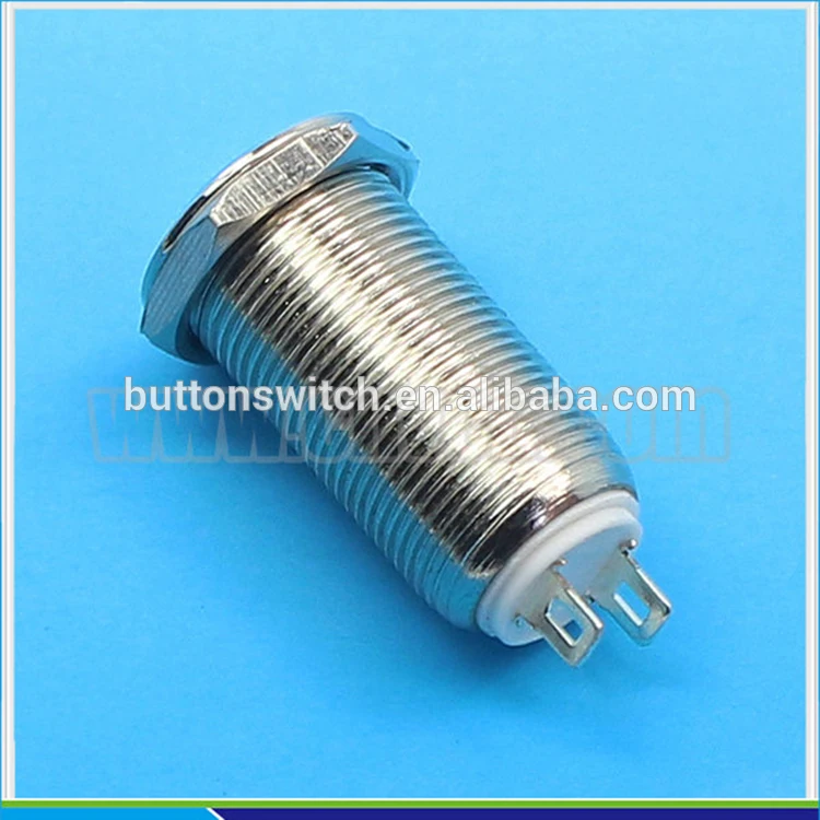 1227 Flat round front head Latching 12mm anti-vandal push button switch