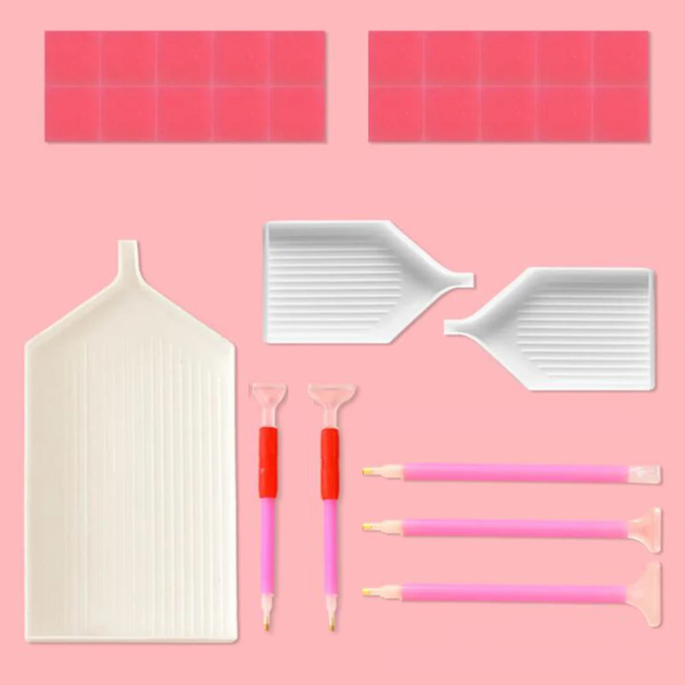 

Diamond Embroidery Tools Accessories 28 pcs Fast Pasted Rhinestone Pen Diamond Painting Tools Glue Big Plastic Tray
