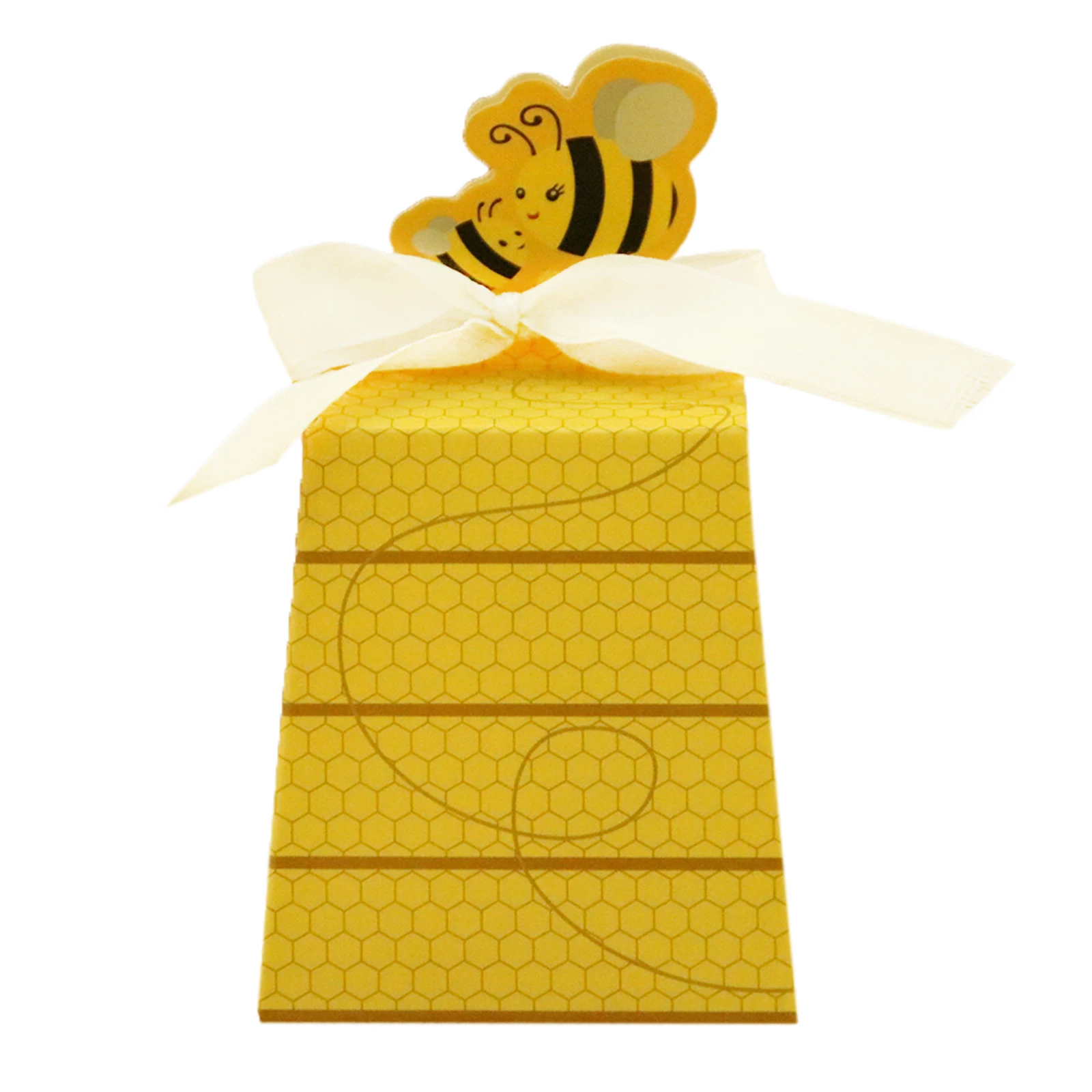 

10pcs Paper Bee Candy Box with Ribbon For DIY Baby Shower Birthday Baptism Christening Wedding Festival Party Gift Box Supply