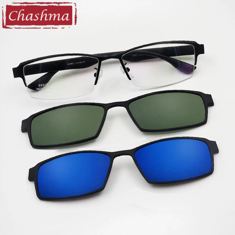 Chashma Prescription Glasses Frame Men Sunglasses Clips Lenses