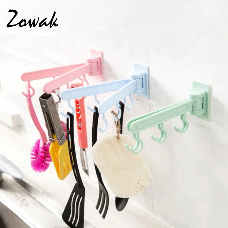 Storage Rack Adhesive Multi function Rotating Over Door Wall Hook