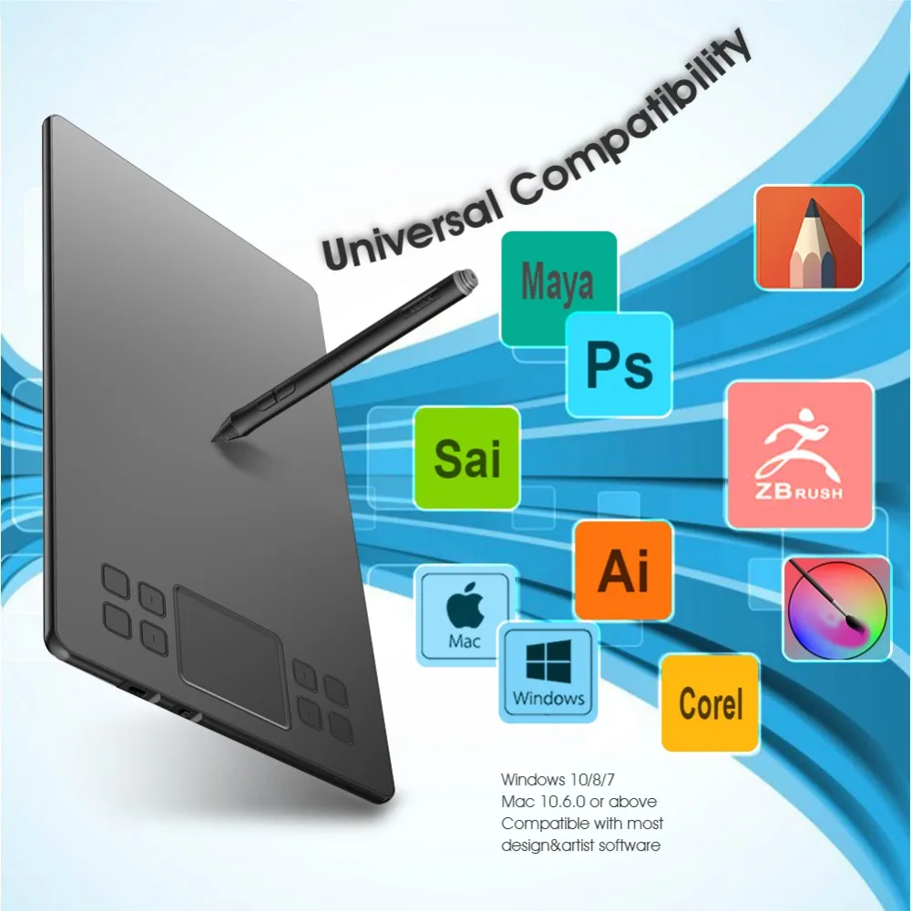  VEIKK A50 Tablets digitales TYPE-C USB firma gráficos dibujo pluma tableta OSU juego batería-gratis