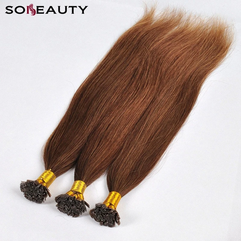 

Hot Fusion Cuticle Flat Tip Keratin Hair Extension Custom products 100% human hair High quality hair