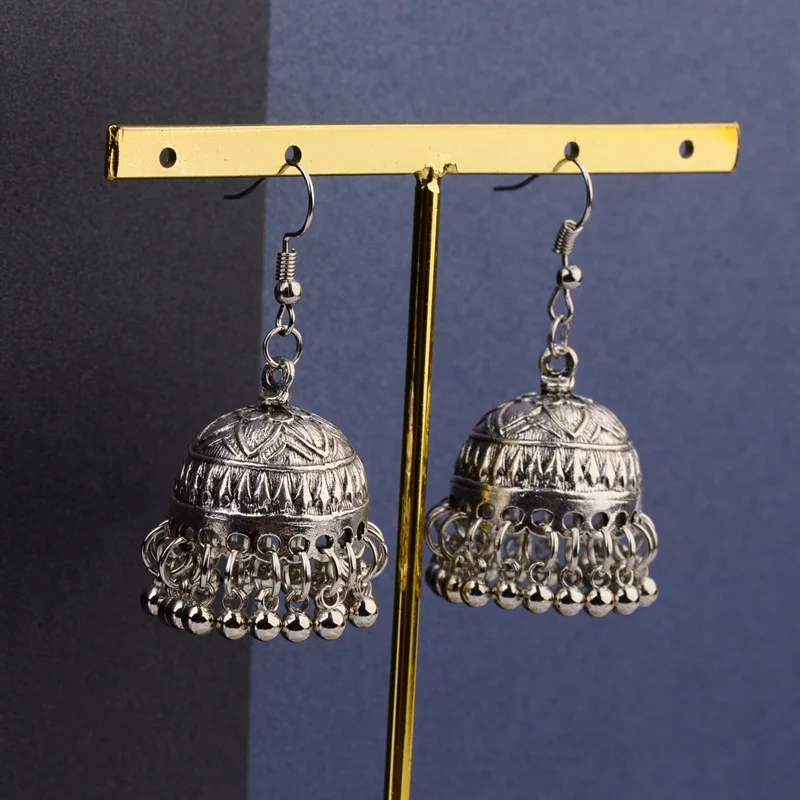 TopHanqi в этническом стиле ретро Индии Jhumka Jhumki серьги Femme Античная золотистый