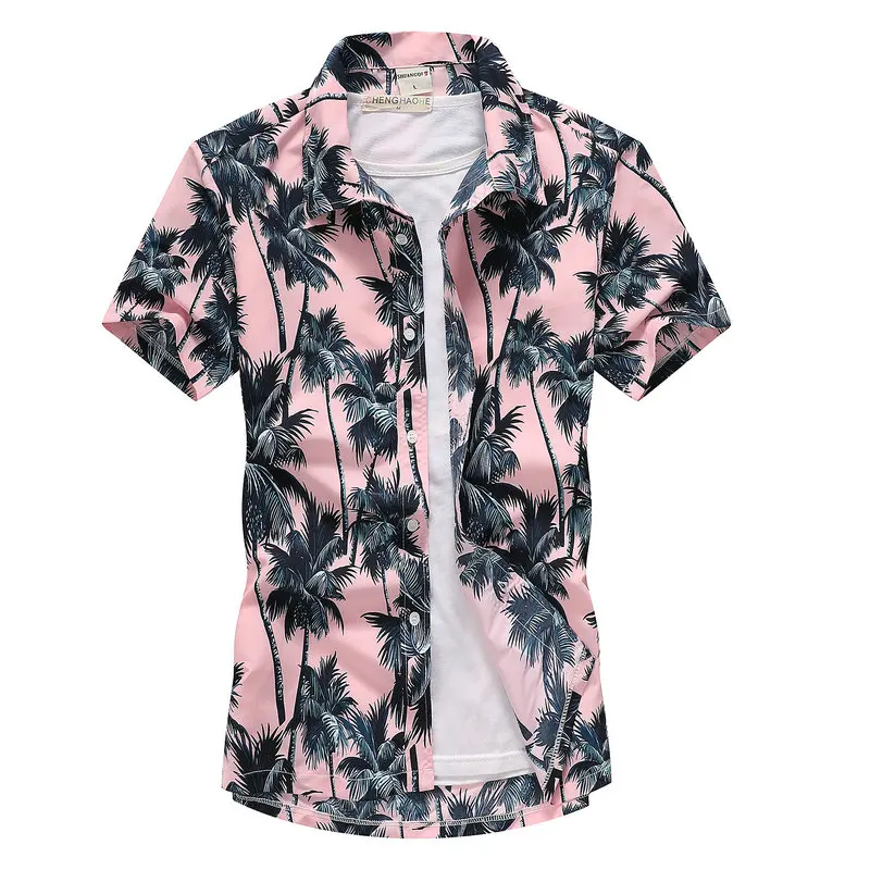 2019, casual e floral, de praia, M-5XL homens