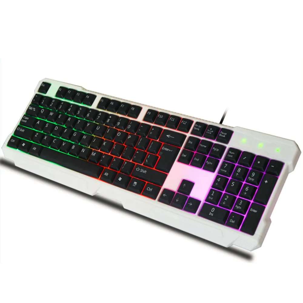 

2019 New Rainbow Keyboard With Rainbow Backlight USB Wired Light Game Keyboard