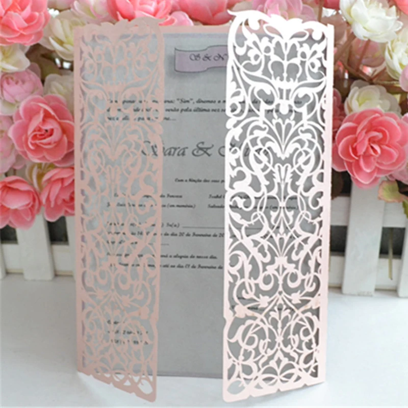 50 pieces luxurious customize color Red gate-folded Elephant laser cut invitations card for wedding | Дом и сад